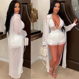 Women's Tracksuits 2023 Product Solid Color Long Sleeve Coats And Sleeveless Bodysuits Top Sexy Holiday Boho Outfits Wholesale