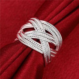 Mesh shape Christmas gift Sterling Silver plated ring DMSR024 ;cool 925 Silver plate new design finger ring for lady 10 pieces a l231W