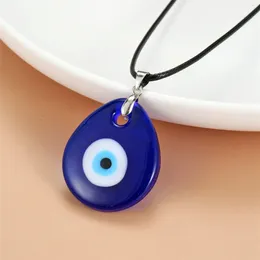 Pendant Necklaces 2023 Fashion Charm Jewellery Resin Blue Eyes Necklace Women Vintage Bride Wedding Long Chain