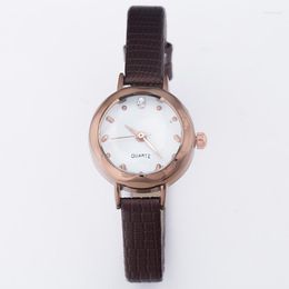 Wristwatches Fashion Leather Women's Quartz Dress Watch Rhinestone Ladies Relogio Feminino Kol Saati Colour