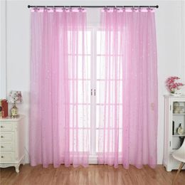 Curtain Exquisite Window Beautuful Voile Curtains For Home Bedroom Living Room (Pink 100x270cm) Decor