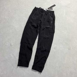 Men's Pants Brand Designers Stone Metal Nylon Pocket Badge Casual Trousers Thin Reflective Size M-2xl Stones Island Cargo jacket 5 U3LF