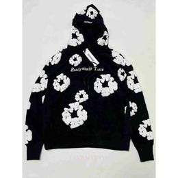 Fashion Mens Readymade Denim Tears Hoodies Flower Puff Printed Distressed Hoodie Sweatshirt Men Top Pullover 11638