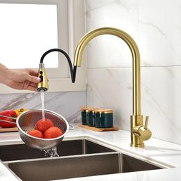 Kitchen Faucets 304 Stainless Steel Drawing Brushed Gold Sink And Cold Water Faucet