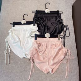 Womens Shorts Sexy Summer Thin High Waist Drawstring White Casual Black Pink Wild Pantalones Cortos De Mujer Sweat 230408
