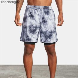 Men's Shorts 2022 camouflage Running Shorts Men 2 in 1 Sports Jogging Fitness tatting Quick Dry Gym Training Sport Workout Short Pants W0408