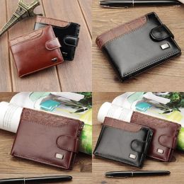 Wallets PU Leather Two Fold Wallet Portable Card Holders Multi-function Pocket Purse Soft Coin Male Outdoor