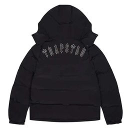 2023 jaqueta masculina recortada irongate destacável com capuz puffer trapstar bebê azul preto casaco londres high street fashion