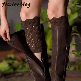 Women Socks 2023 Fashion Crochet Knitted Lace Trim Girls Boot Cuffs Toppers