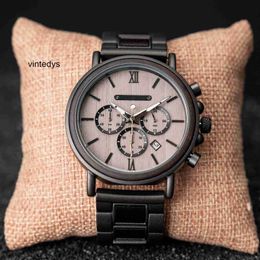 Watches For Men Quartz DEER Color Wood Watch Quartz Calendar Glow Pointer Carved Characters