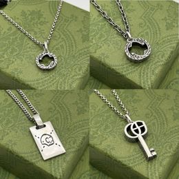 High Quality designer Jewellery necklace 925 silver chain mens womens key pendant skull tiger with letter designer necklaces fashion gift G671