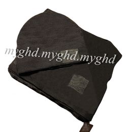 Men Women Hat Scarf Sets Checkered Style Black Grey 2 Colors With Box or Dust Bag