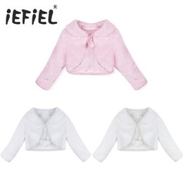 Coat iEFiEL Girls Faux Fur Cape Cloak Flower Girl Dress's Coat Princess Wedding Shawl Cape for Girls Tippet Bolero Kids Jacket Wrap 231108