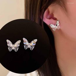 Stud Earrings Korean Fashion Personality Hollow Butterfly Temperament Design Sense