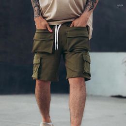 Men's Shorts Summer Hip Hop Europe United States Street Men Loose Sports Leisure Multi-Pocket Cargo 5 Points Pants