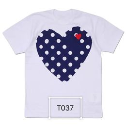 Play Shirt Designer T Shirt Cdgs Shirt COMMES DES GARCONS Cotton Fashion Brand Red Heart Embroidery T-Shirt Women's Love Sleeve Couple Short Sleeve 665 953