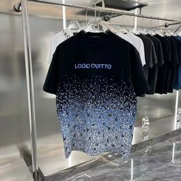 Spring/Summer 2023 new trend brand graffiti gradient three-dimensional printing fusion letters cotton short-sleeved T-shirt men and women