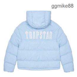 Trapstar Jacket London Designer Jacket Decoded Hooded Puffer Ice Blue Jacket Embroidered Lettering Hoodie Fur Mens Winter Coat Sweater Jackets for Men A3BN