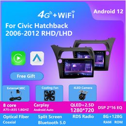 Android Car Auto Radio Vido For Honda CIVIC Hatchback 2006 2007-2012 4G Wifi GPS 2 din Autostereo