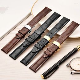 Watch Bands Reloj Luxury Genuine Leather Strap Stainless Steel Butterfly Clasp 12mm To 22mm Band For Men And Women Wristwatches