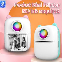 hot Portable Bluetooth Mini Thermal Printer 203dpi Wireless Pocket Photo Label Multifunction Printers For Android IOS Phone Windows with Paper Roll retail box