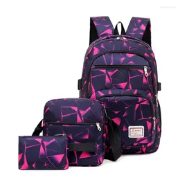 School Bags 3pcs/set Male Backpacks High For Women 2023 Boys One Shoulder Big Student Travel Bag Men Backpack Mochila