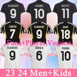 Soccer Jerseys 3 24 Home Away MILIK DI MARIA VLAHOVIC KEAN POGBA CHIESA McKENNIE LOCATELLI Football Shirt 2023 2024 Kits Men and Kids Unifor JUvEntUs