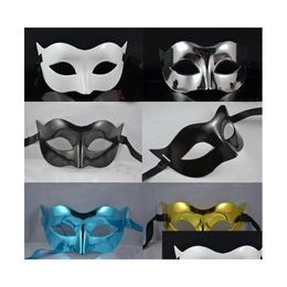 Party Masks Mens Mask Halloween Masquerade Mardi Gras Venetian Dance Face The Mixed Colour Drop Delivery Home Garden Festive Supplies Dhgku