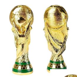 Arts And Crafts European Golden Resin Football Trophy Gift World Soccer Trophies Mascot Home Office Decoration Drop Delivery Garden