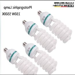 Freeshipping 4pcs E27 5500K CFL Photography Lighting Video Bulb Daylight Balanced E27 5500k Energy Saving fluorescent Lamp photo studio Dkpt