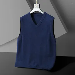 Men's Vests Arrival Fashion Suepr Large Autumn Winter V-neck Knitted Vest Men Wool Sweater Plus Size XL 2XL 3XL 4XL 5XL 6XL 7XL