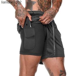 Men's Shorts GYMOHYEAH NEW Men's Running Shorts Mens 2 in 1 Sports Shorts Male double-deck Quick Drying Sports Men Shorts Jogging Gyms Shorts W0408