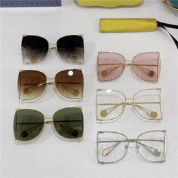 Luxury designer summer sunglasses fashion large frame A-frame covers face shows thin of the same type