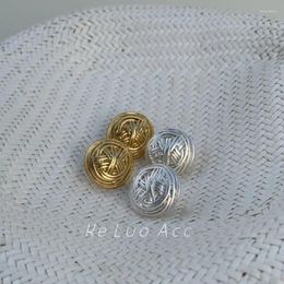 Stud Earrings LONDANY European And American High-end Minimalist Jewellery Fashionable Woven Thread Metal Circular Buttons