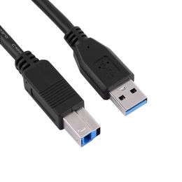 Freeshipping 2pcs/lot New 18m USB 30 Type A Male To B Male Data Cable For Printer Scanner High Speed Black Bmiqn