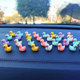 Interior Decorations Mini Resin Yellow Little Ornaments Styling Miniature Figures Tiny Handicraft Duck for Car Home Decoration with Adhesive AA230407