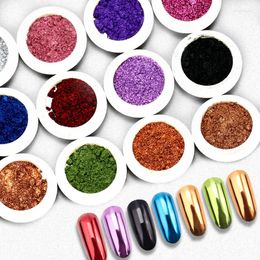 Nail Glitter 1BOX 19Colors Art Mirror Powders 0.2g Chrome Pigment Flakes Dust Decorations Accessories DIY Manicure Sequins