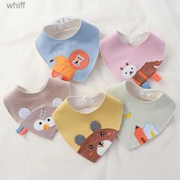 Bibs Burp Cloths Cartoon Baby Bibs Soft Newborn Feeding Towel Cotton Cloths Baby Girls Boys Bandana Bib Newborn Saliva Towel Burp ClothsL231108