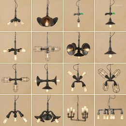 Pendant Lamps Single Head Industrial Style Big Screw Base Personality Boutique El Outlets Decorative Wrought Iron Pipe Droplight