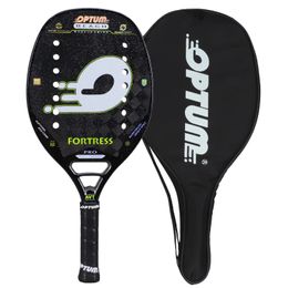 Tennis Rackets OPTUM FORTRESS 18K Carbon Fibre Rough Surface 14 Holes Beach Tennis Racket With Cover Bag 231108