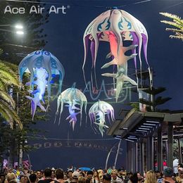 Customizable Painted Inflatable Jellyfish Large Fish Bone Colour Changing LED Light Club Outdoor Party Decoration