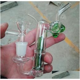 Smoking Pipes Mini Recycler Glass Water Bong Bongs Bubbler Percolator Crafts 14Mm Joint Hookahs Drop Delivery Home Garden Household Dhfib