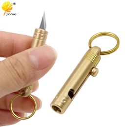 Brass mini portable tool knife paper cutter cutting razor blade office stationery supplies