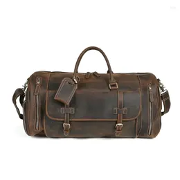Duffel Bags Travel Top Genuine Leather Tote Gym Bag Men Luggage Handbags Big Durable Crossbody Carry Organiser