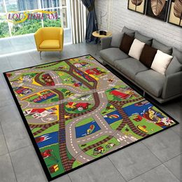 Play Mats Child Playmat Highway City Traffic Playroom Area Rug Large Carpet Rug for Living Room Bedroom Decor Kids Play Non-slip Floor Mat 231108