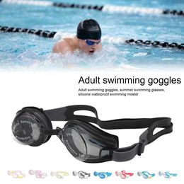 Goggles Swimming Goggles Ultralight Adjustable Swimming Eyeglasses with Nose Pad Silicone Summer Fog-Proof Diving Eyewear for Adult P230408