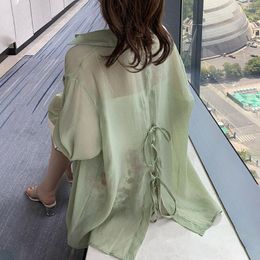 Women's Blouses 2023 Summer Bow Tie Lace Tops Mid-length Niche Design Blouse For Women Japan Early Autumn Female Shirts RV985