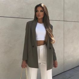 Women s Suits Blazers BM MD ZA Autumn Clothing Boyfriend Style Large Version Loose Double breasted Western Jacket 2753032 230407