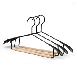Hangers Wooden Coat Hanger Luxury Fashion Metal Wood Suit With Wide Shoulder Clothes Rack Wardrobe Organizer Cabides Para Roupa