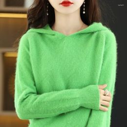 Women's Sweaters Hoodies In Autumn And Winter Mink Cashmere Sweater Fashion Hooded Knit Pullover Bottoming Shirt